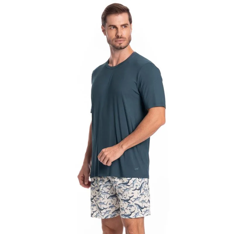 Pijama Masculino Curto Joaquim Tombini Azul Marinho/M