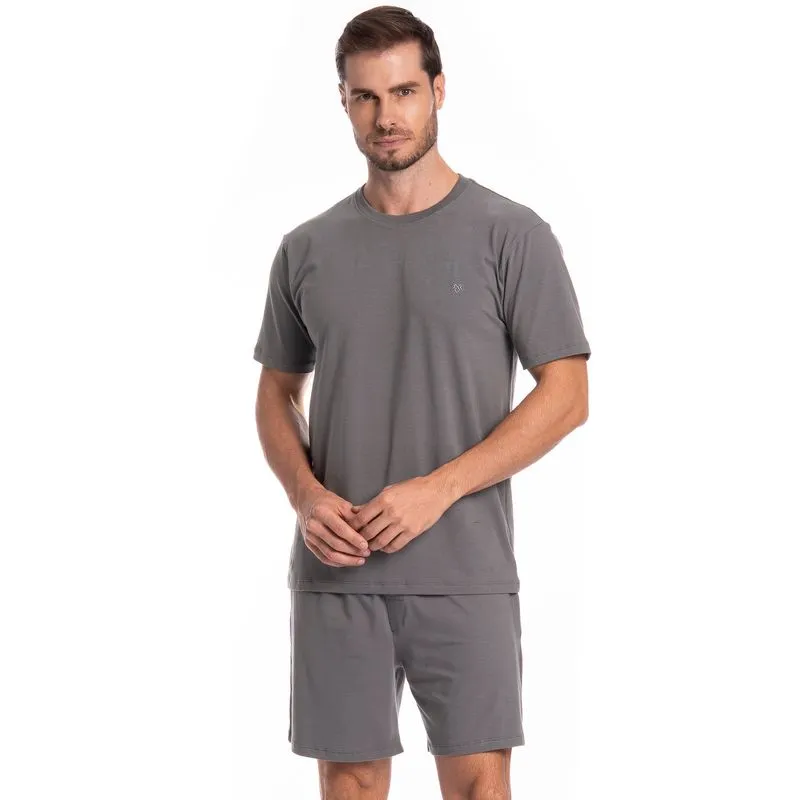 Pijama Masculino Curto Francisco Tombini Cinza/GG