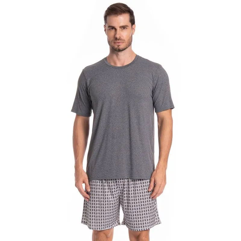 Pijama Masculino Curto Manuel Tombini Cinza/P