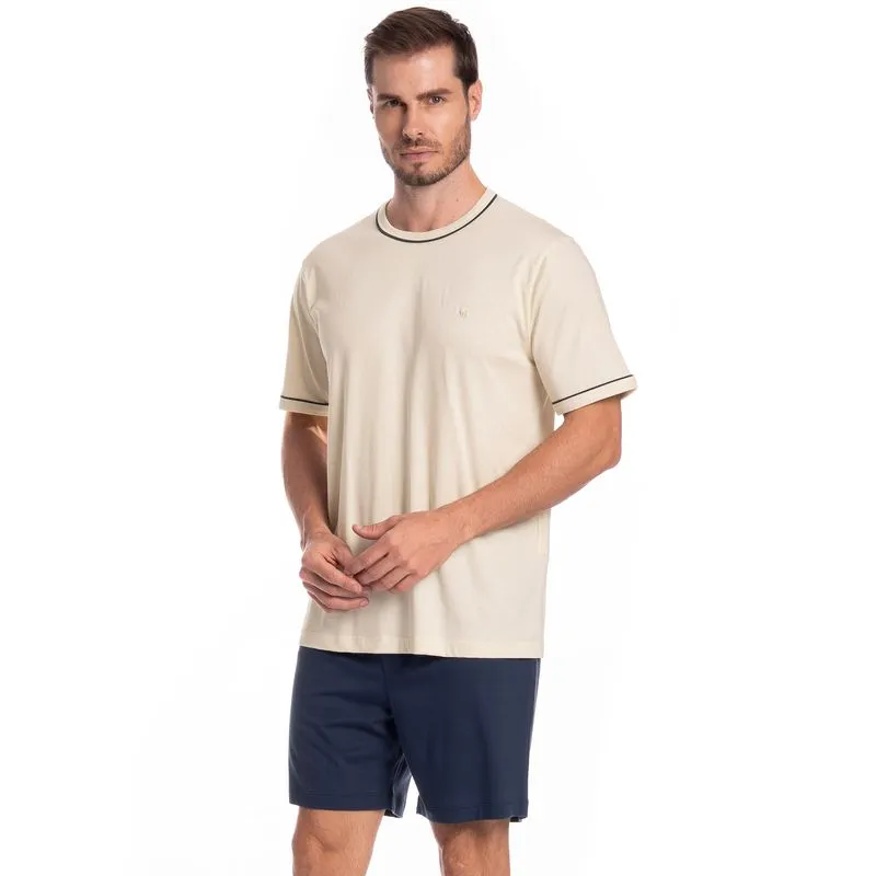 Pijama Masculino Curto Dado Tombini Azul Marinho/GG