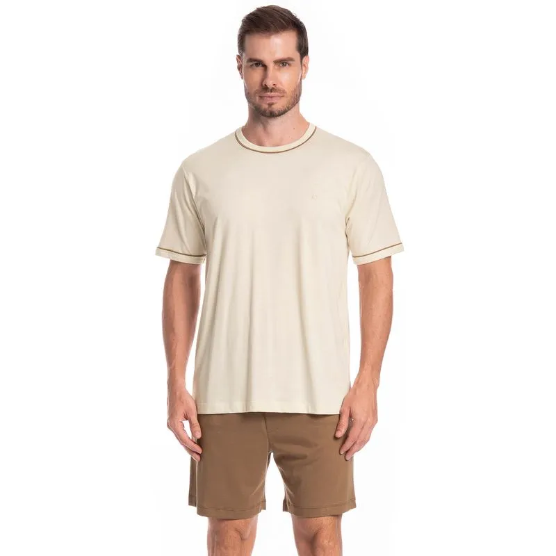 Pijama Masculino Curto Dado Tombini Marrom/GG