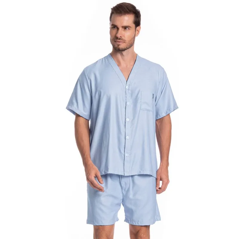 Pijama Americano Curto Lorenzo Tombini Azul-2/P