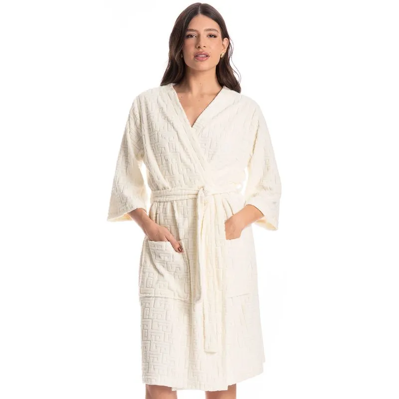 Robe Feminino Jacquard Branco/TU