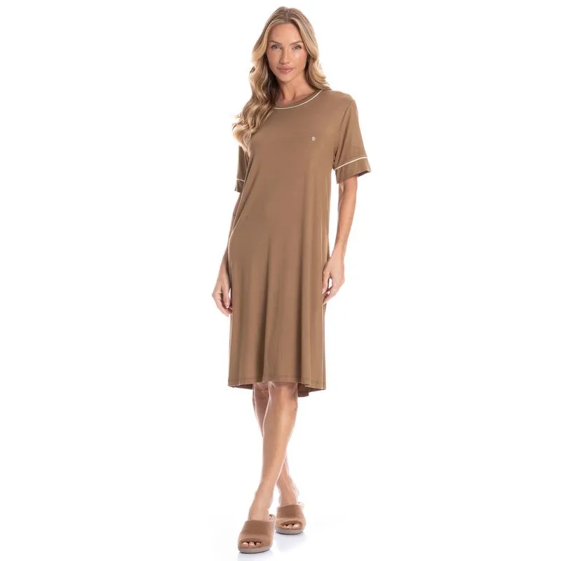 Camisão Feminino Médio Lisa Marrom/XG