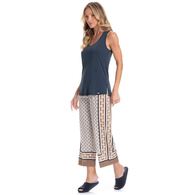 Pijama Feminino Capri Marina Branco/GG