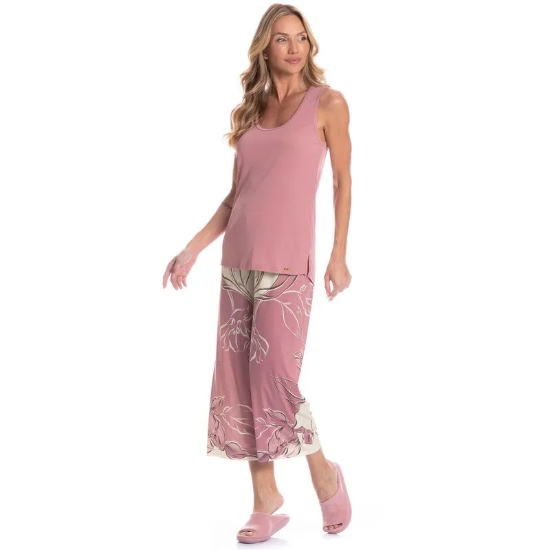 Pijama Feminino Capri Marina Rosa/M