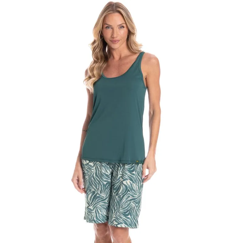 Pijama Feminino Bermuda Rafaela Verde/M