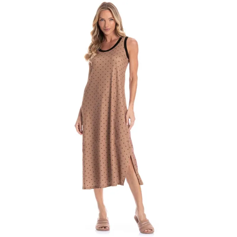 Vestido Feminino Midi Regata Betina Marrom/M