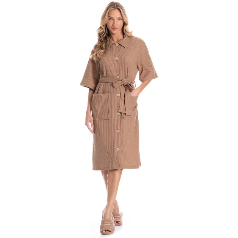 Robe Feminino Médio Piquet Marrom/01