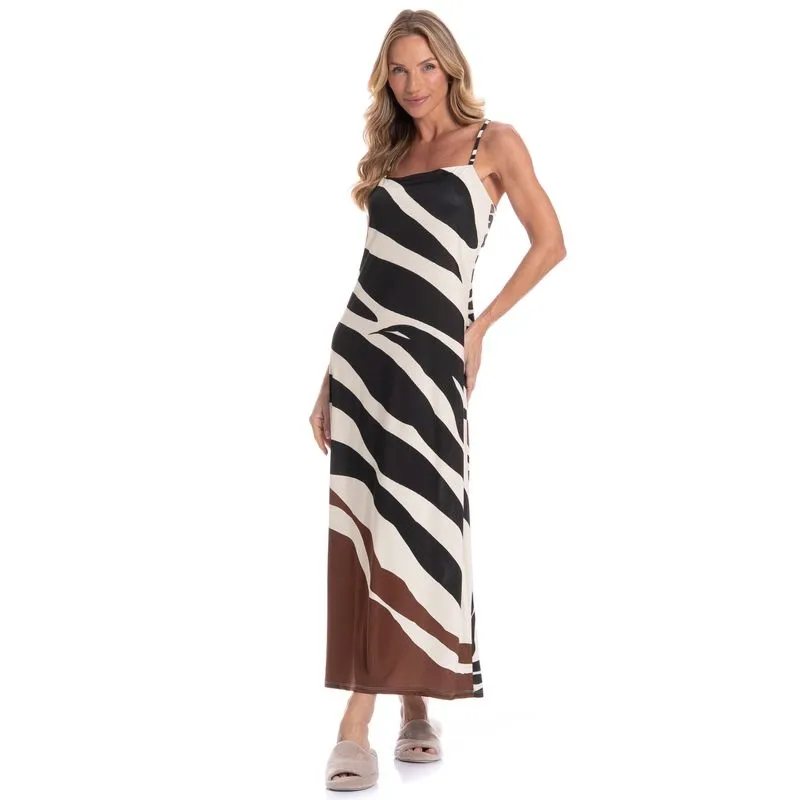 Vestido Feminino Longo Gisele Marrom/P