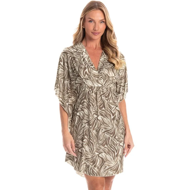 Kaftan Feminino Curto Leona Marrom/G
