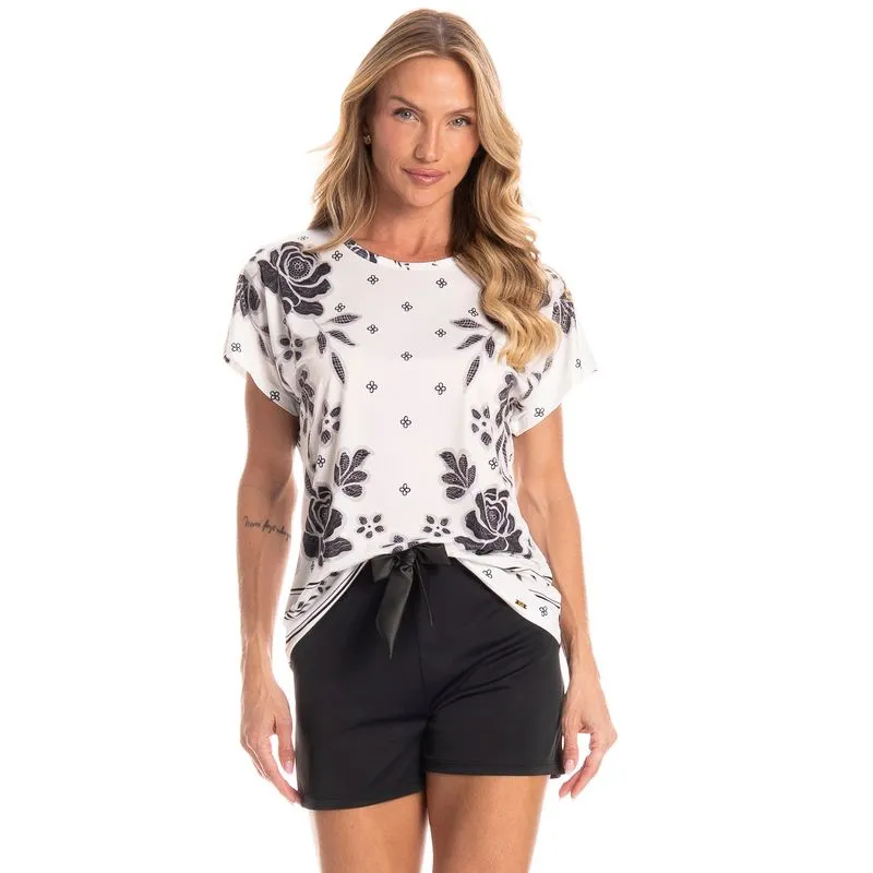 Pijama Feminino Curto Thaís Branco/M