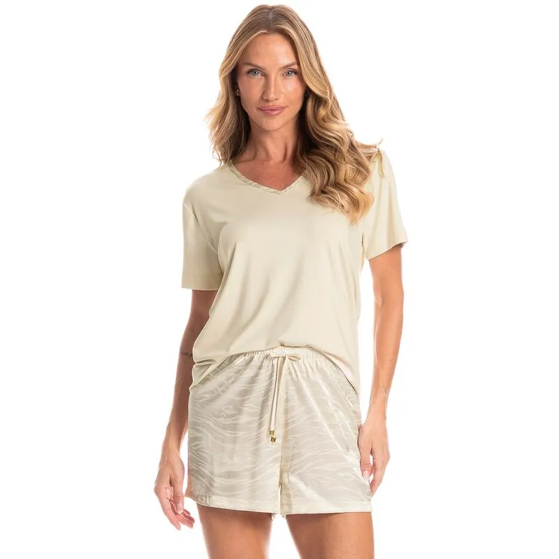 Pijama Feminino Curto Isa Branco/GG