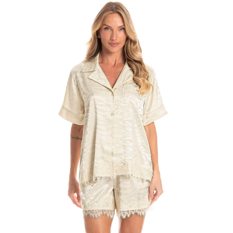 Pijama Americano Feminino Curto Isa Branco/G