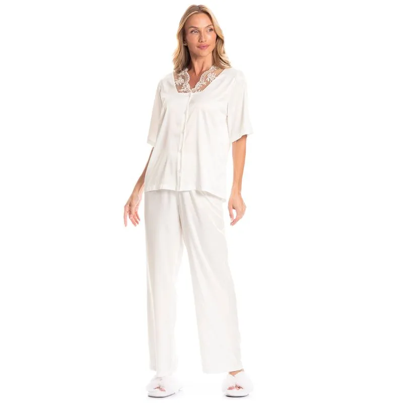 Pijama Americano Feminino Longo Zoe Branco/P