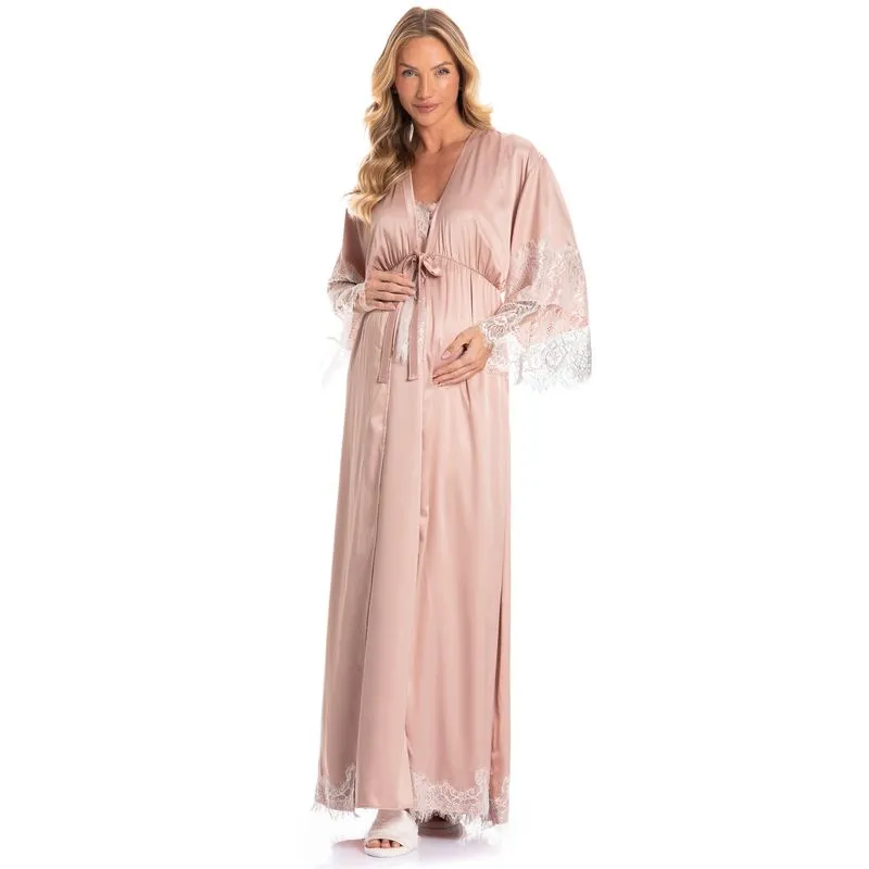 Robe Maternidade Longo Lua Rosa-3/TU