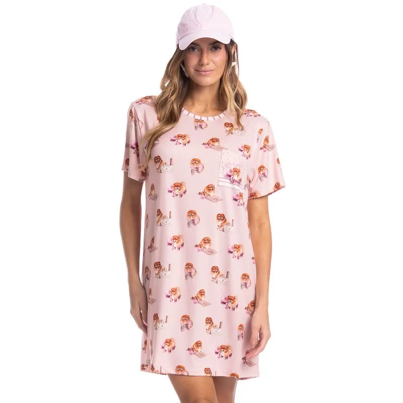 Camisão Feminino Curto Lyla Pilates Rosa-3/PP