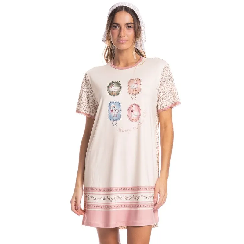 Camisão Feminino Sweet Love Rosa-3/G