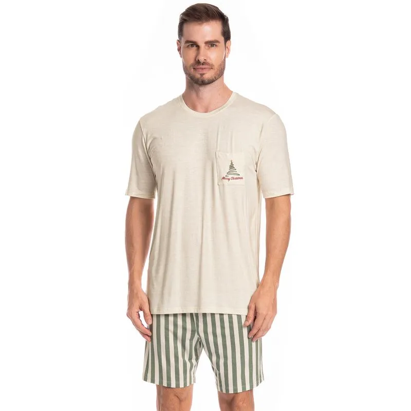 Pijama Masculino Curto Holiday Verde/GG