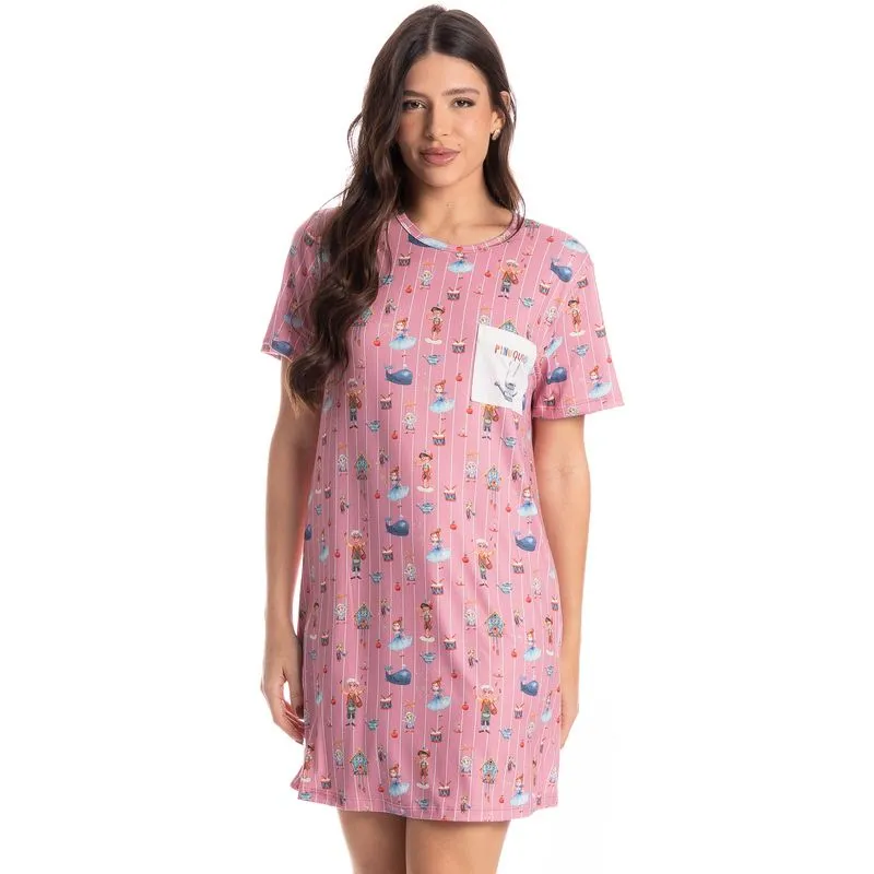 Camisão Feminino Fada Rosa-2/G