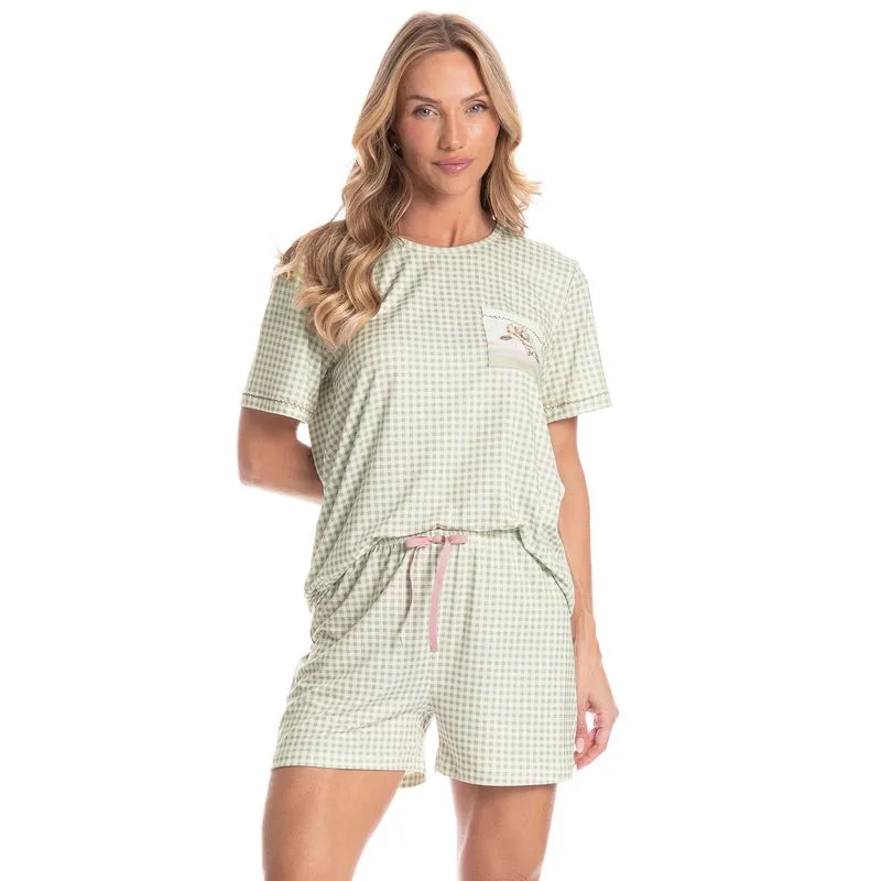 Pijama Feminino Curto Serenity Verde/G