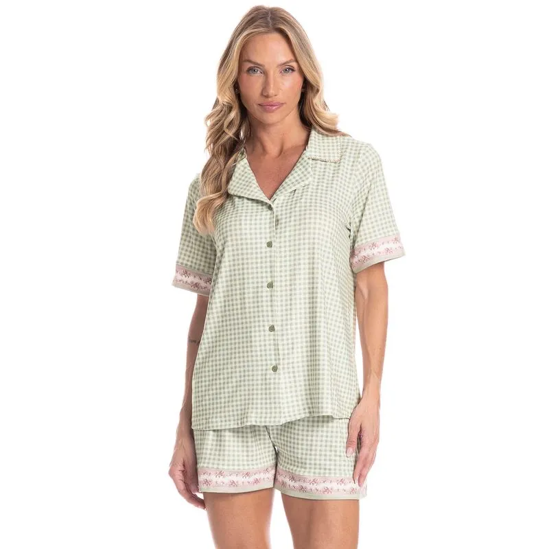 Pijama Americano Curto Feminino Serenity Verde/M