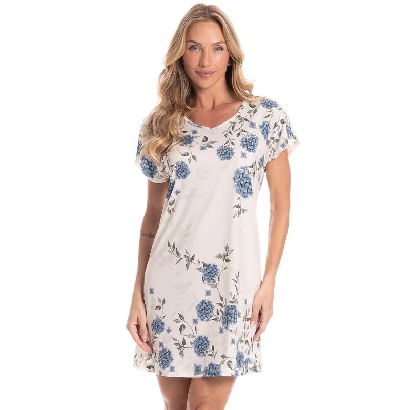 Camisão Feminino Áurea Azul-2/G