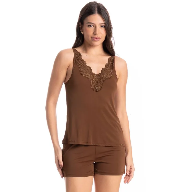 Short Doll Feminino Biba Marrom/M
