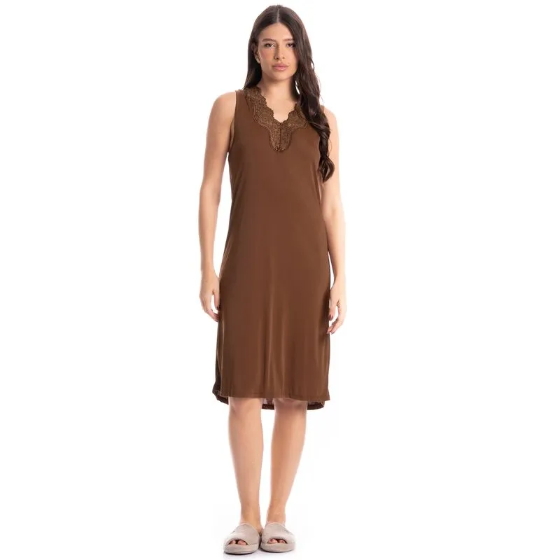Camisão Médio Regata Biba Marrom/G
