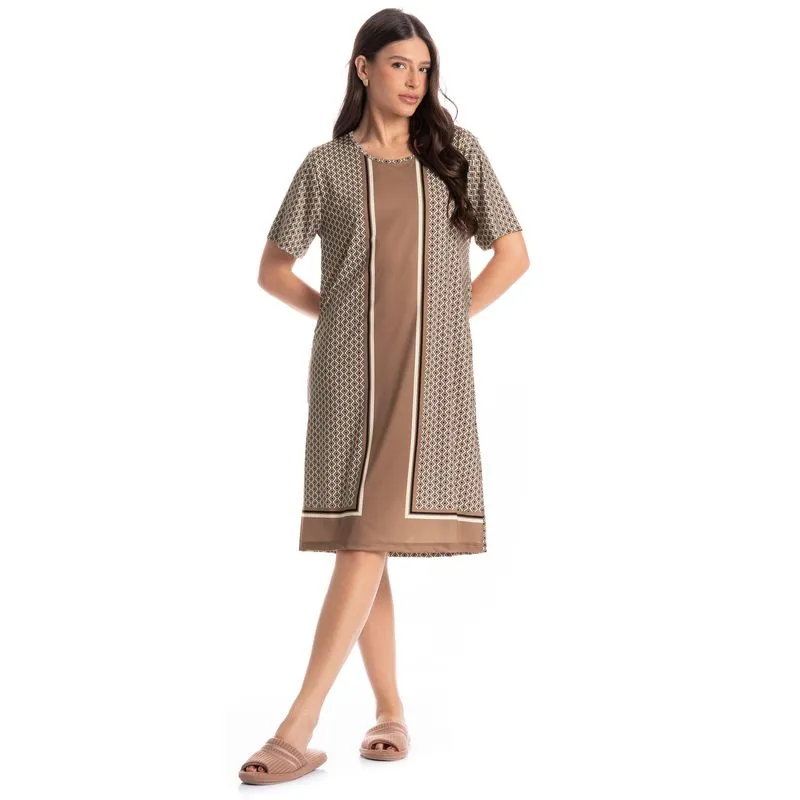 Camisão Feminino Médio Geometric Preto/GG
