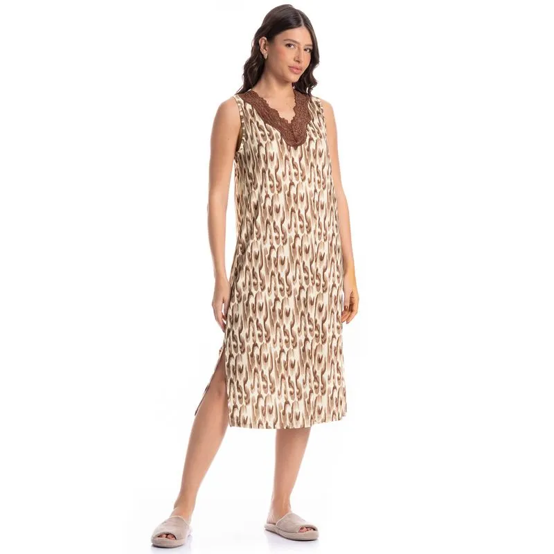 Camisão Midi Regata Savage Marrom/P