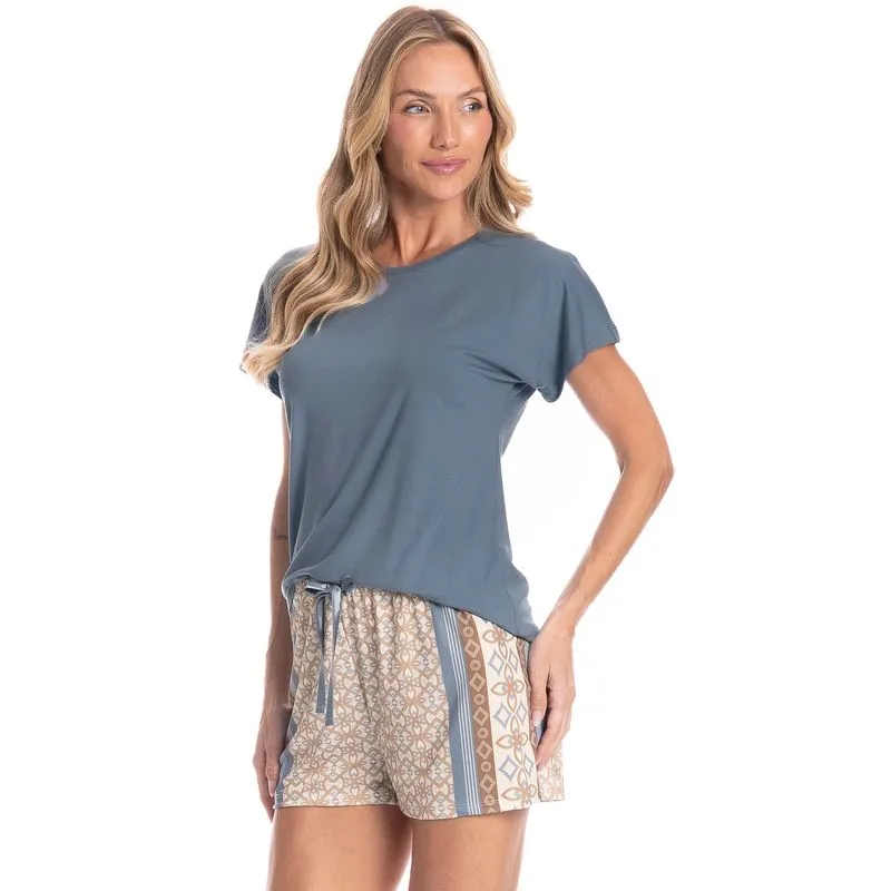 Pijama Feminino Curto Jaque Azul-2/P