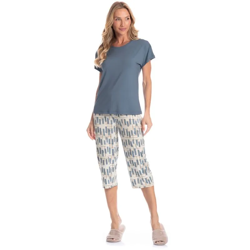 Pijama Feminino Pescador Analu Azul-2/P