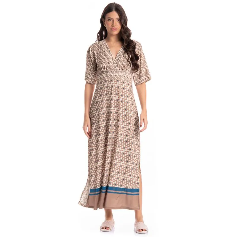Kaftan Feminino Longo Constanza Azul-2/GG