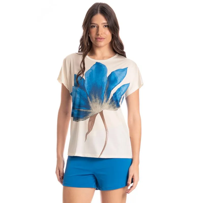 Pijama Feminino Curto Yasmin Azul-2/GG