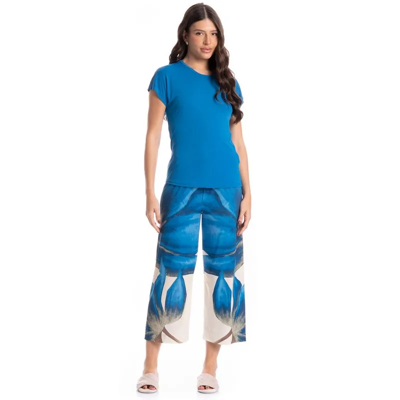 Pijama Feminino Capri Yasmin Azul-2/GG
