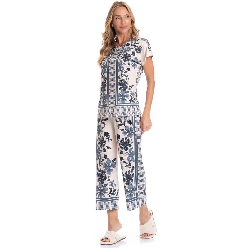 Pijama Feminino Capri Brisa Azul Marinho/GG