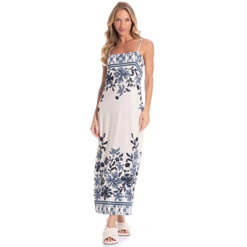 Vestido Longo Feminino Brisa Azul Marinho/P