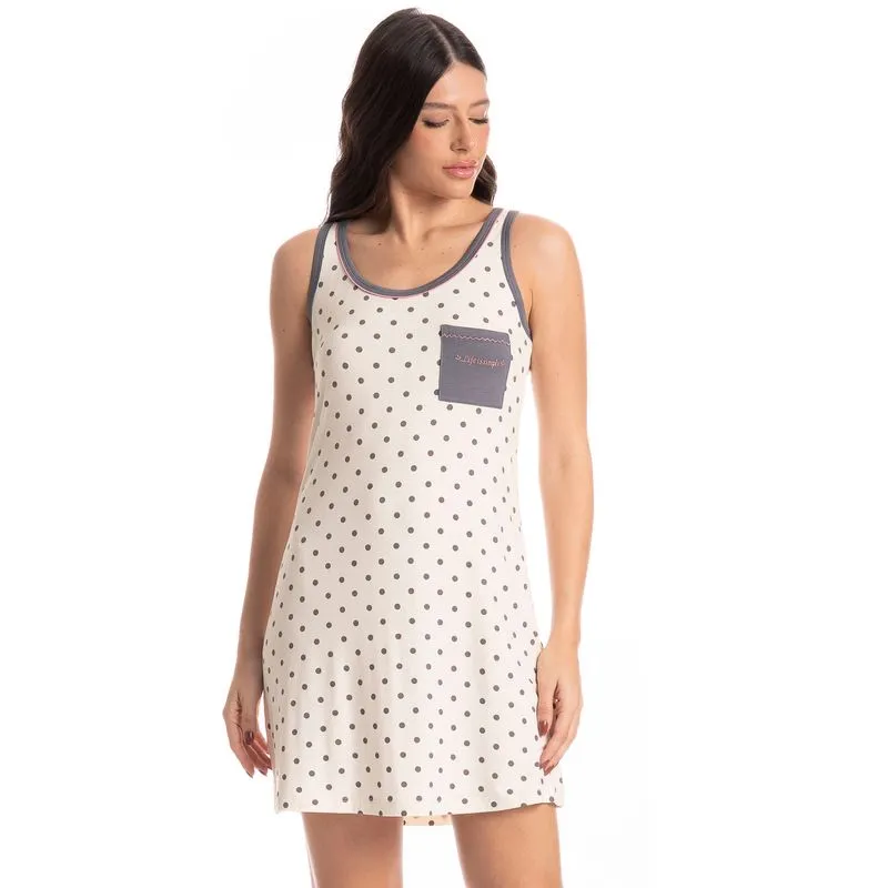 Camisão Feminino Regata Pati Cinza/M