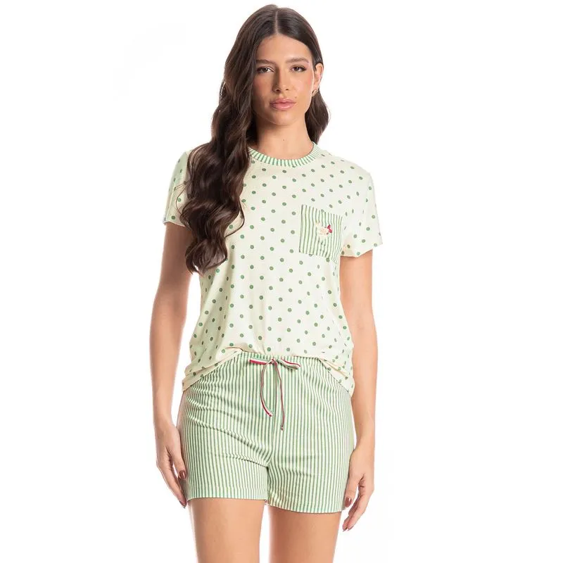 Pijama Feminino Curto Lola Verde/M