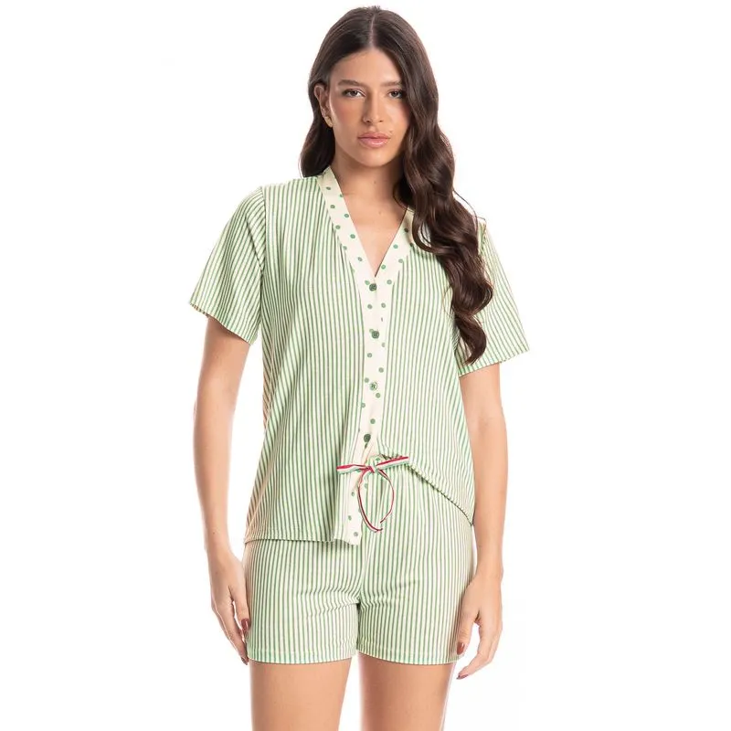 Pijama Americano Feminino Curto Lola Verde/GG
