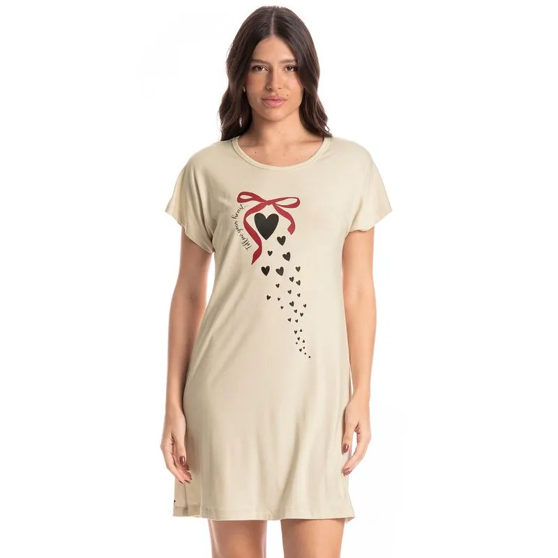 Camisão Feminino Corações Branco/GG