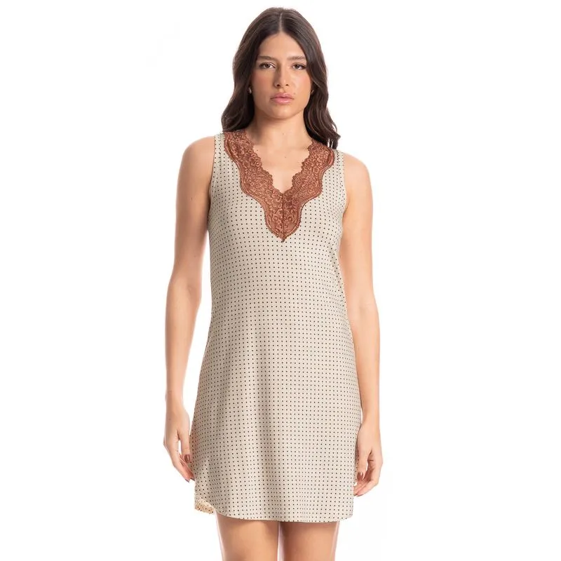 Camisão Feminino Regata Maju Marrom/M