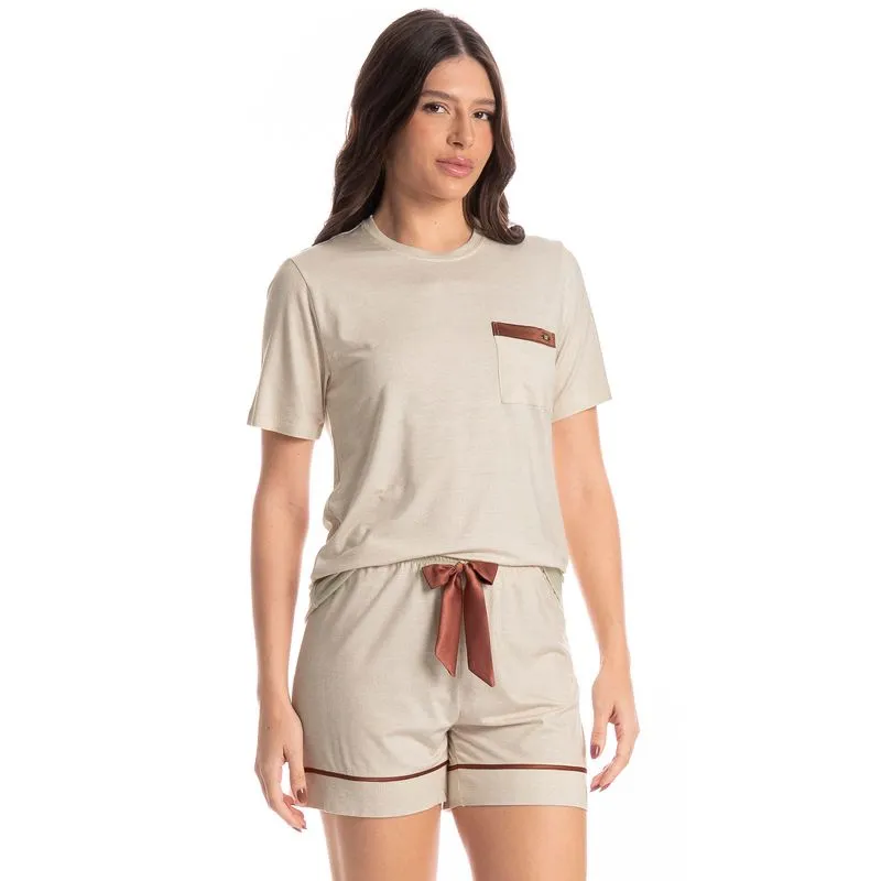 Pijama Feminino Curto Maiana Branco/M