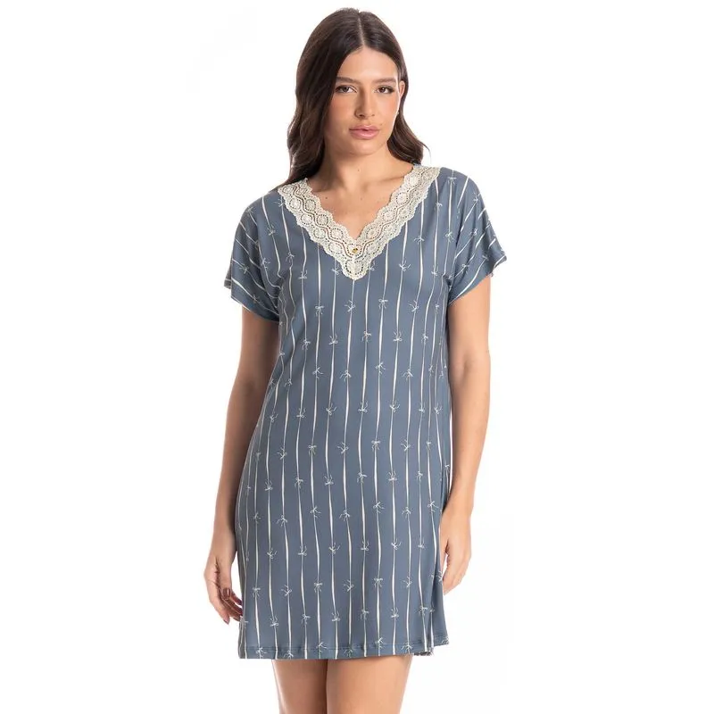 Camisão Feminino Laços Azul-2/G