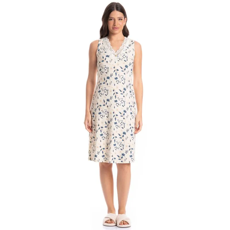 Camisão Médio Regata Manoela Azul-2/GG