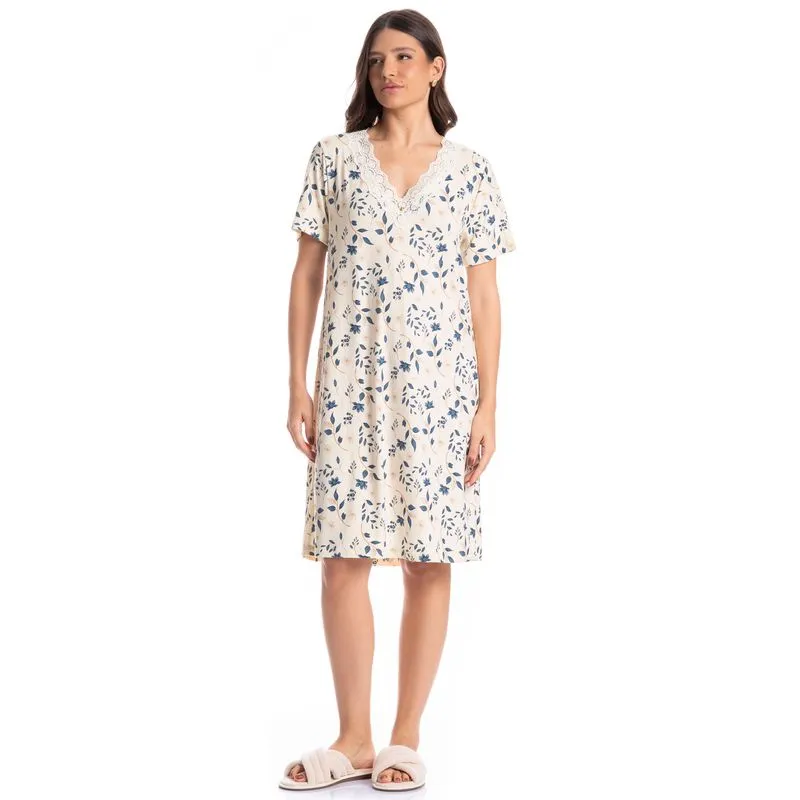Camisão Feminino Médio Manoela Azul-2/M