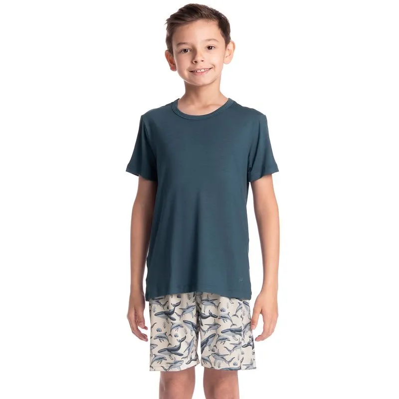 Pijama Infantil Masculino Curto Joaquim Azul Marinho/16