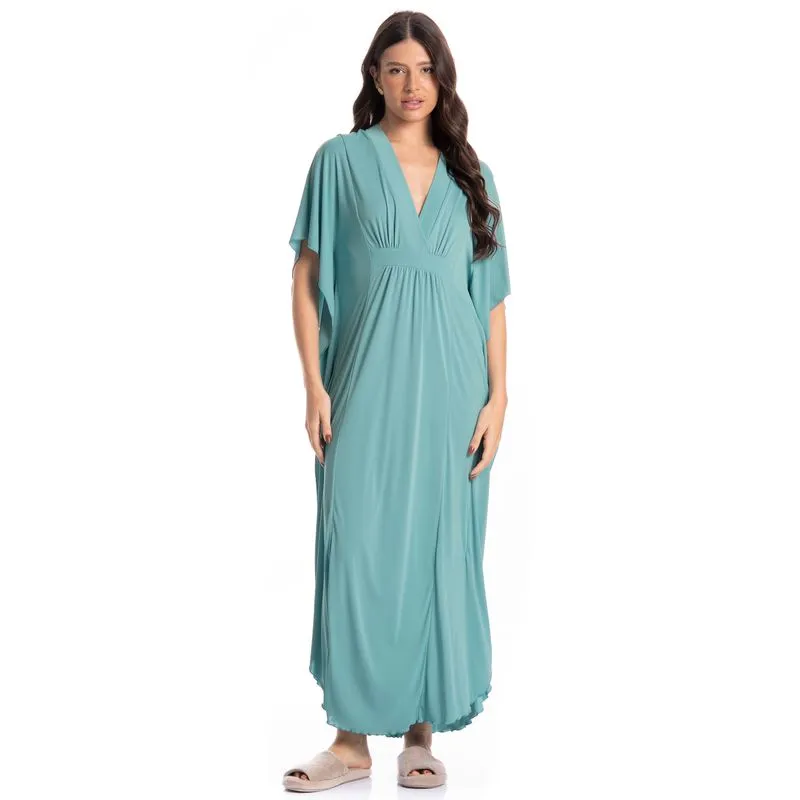 Kaftan Feminino Longo Eva Azul/G