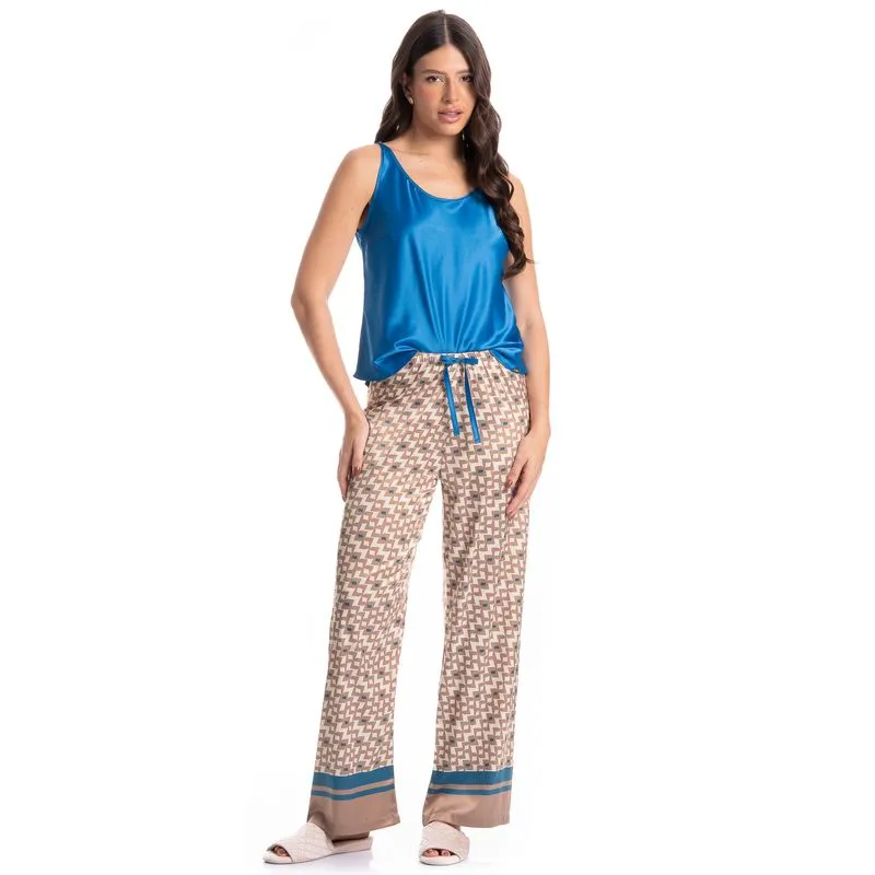 Pijama Feminino Longo Constanza Azul-2/P